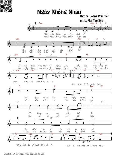 Sheet PDF of Ngày không nhau