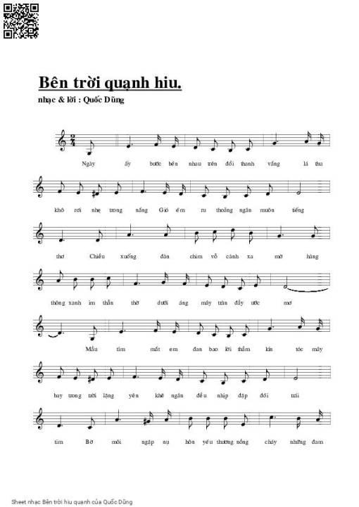 Sheet PDF of Bên trời hiu quạnh
