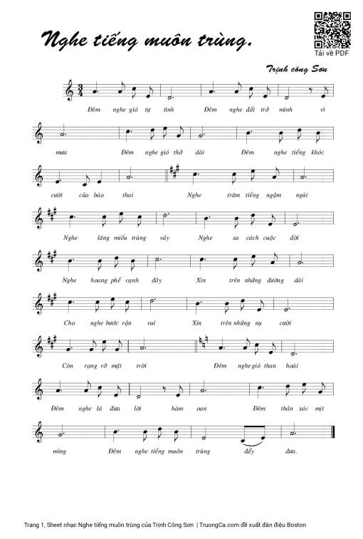 Sheet PDF of Nghe tiếng muôn trùng