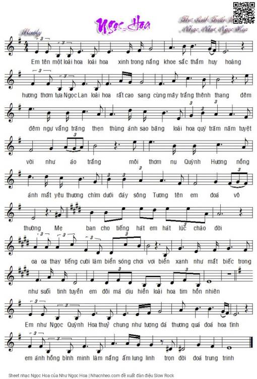 Sheet PDF of Ngọc Hoa - Như Ngọc Hoa