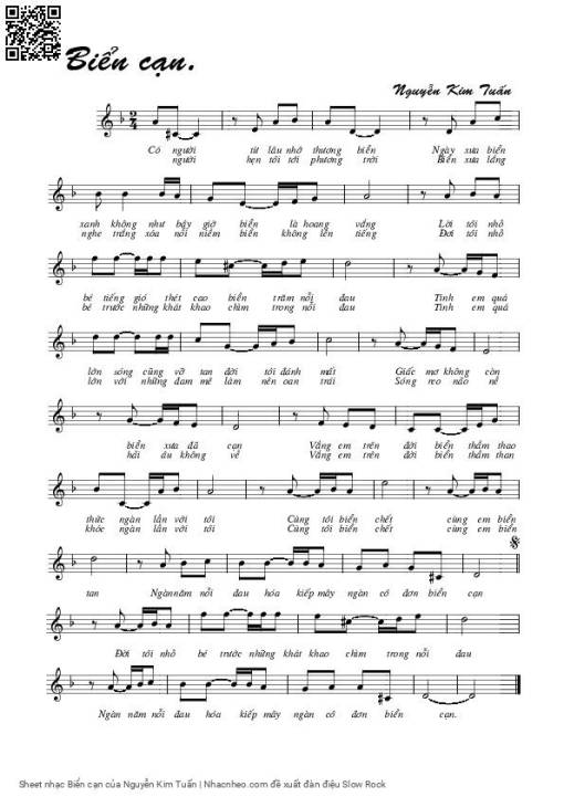 Sheet PDF of Biển cạn - Nguyễn Kim Tuấn