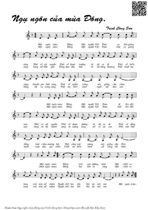 Sheet PDF of Ngụ ngôn mùa đông