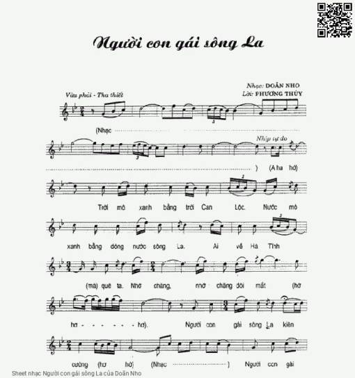 Sheet PDF of Người con gái sông La