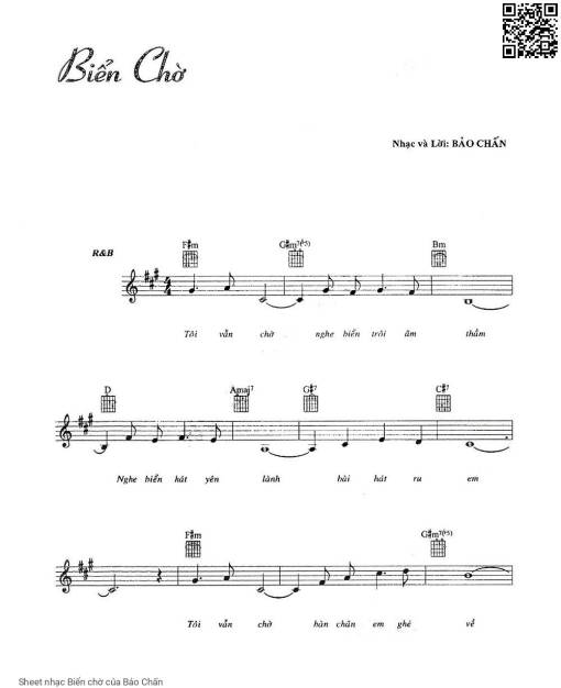 Sheet PDF of Biển chờ - Bảo Chấn