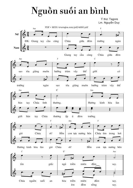 Sheet PDF of Nguồn suối an bình