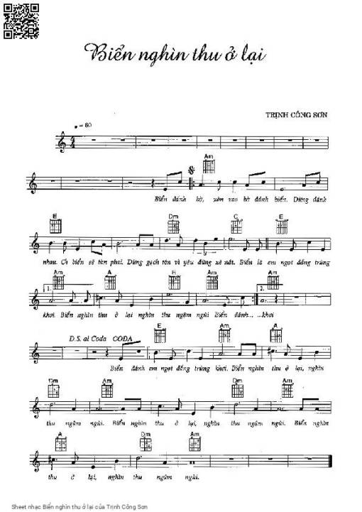 Sheet PDF of Biển nghìn thu ở lại