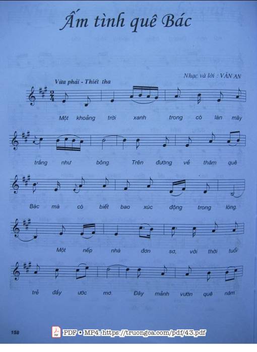 Sheet PDF of Ấm tình quê Bác