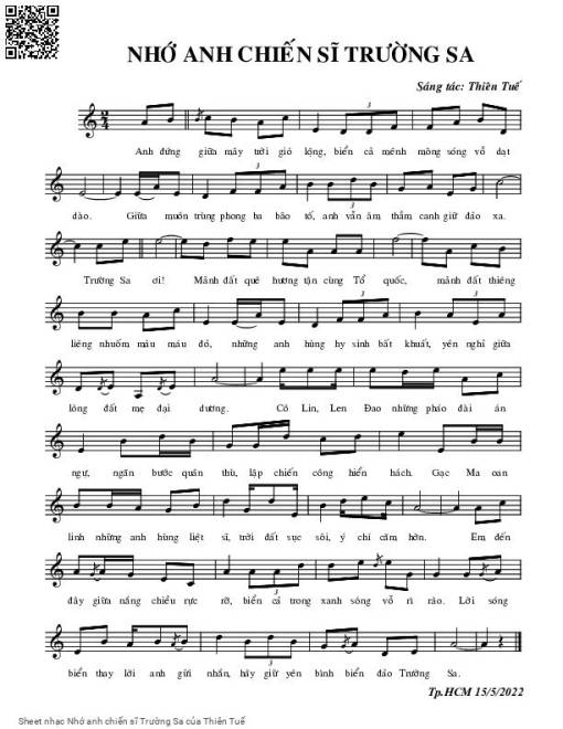 Nhớ anh chiến sĩ Trường Sa