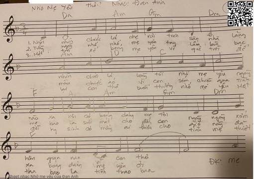 Sheet PDF of Nhớ mẹ yêu