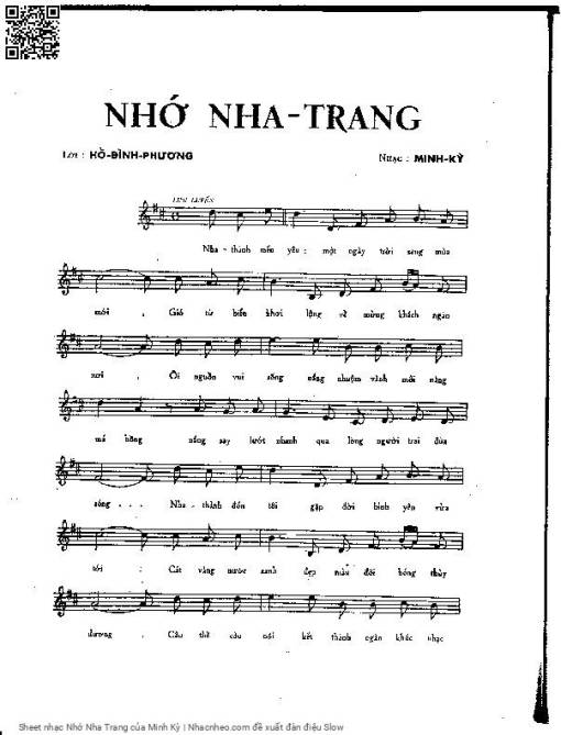 Sheet PDF of Nhớ Nha Trang