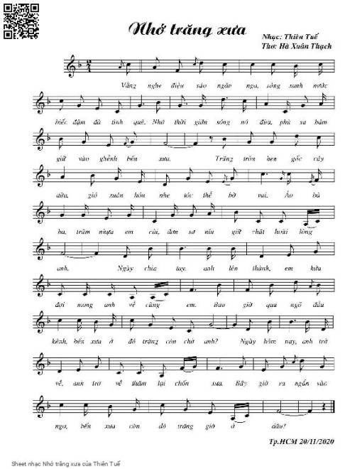 Sheet PDF of Nhớ trăng xưa