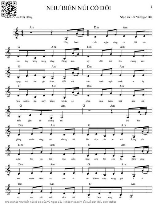 Sheet PDF of Như biển núi có đôi