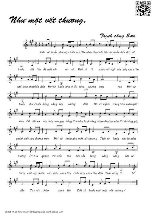 Sheet PDF of Như một vết thương