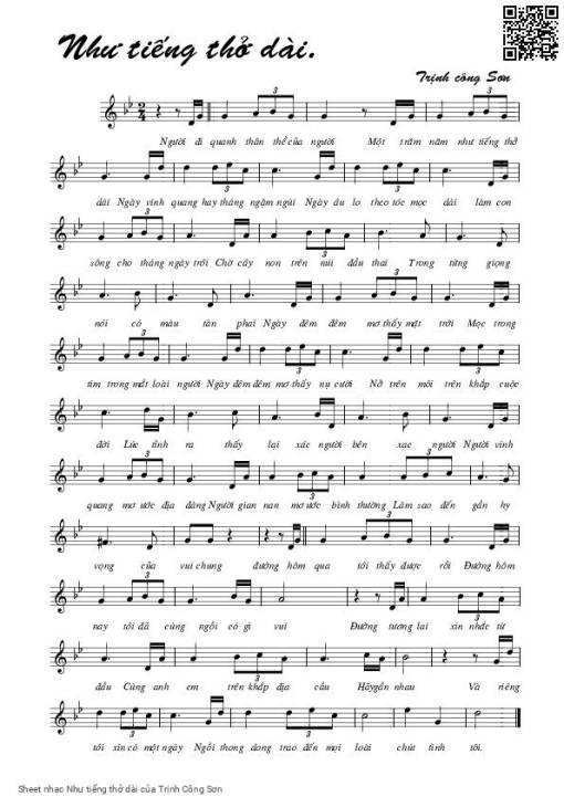 Sheet PDF of Như tiếng thở dài