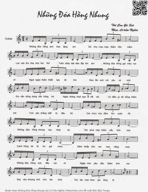 Sheet PDF of Những đóa hồng nhung