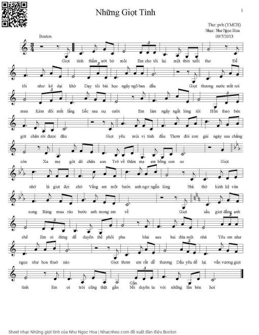 Sheet PDF of Những giọt tình