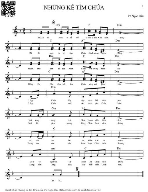 Sheet PDF of Những kẻ tìm Chúa