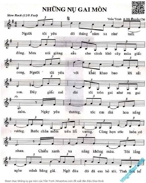 Sheet PDF of Những nụ gai mòn