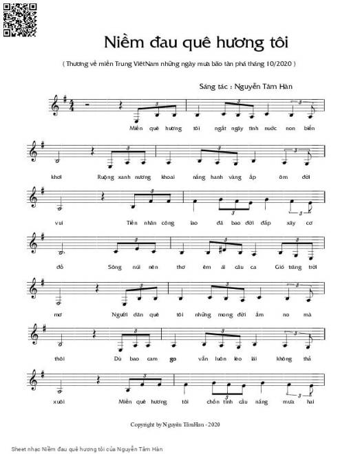 Sheet PDF of Niềm đau quê hương tôi