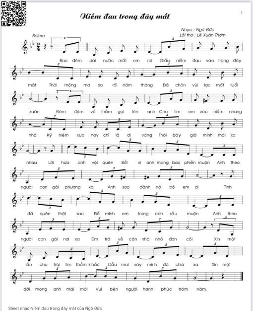 Sheet PDF of Niềm đau trong đáy mắt