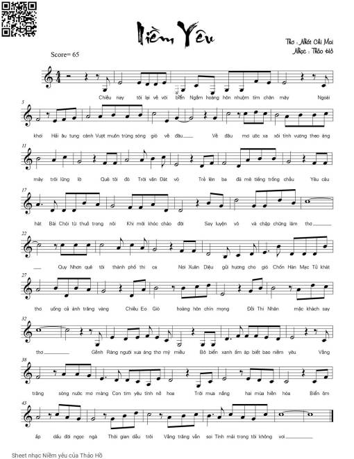 Sheet PDF of Niềm yêu - Thảo Hồ
