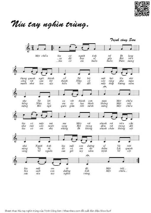 Sheet PDF of Níu tay nghìn trùng