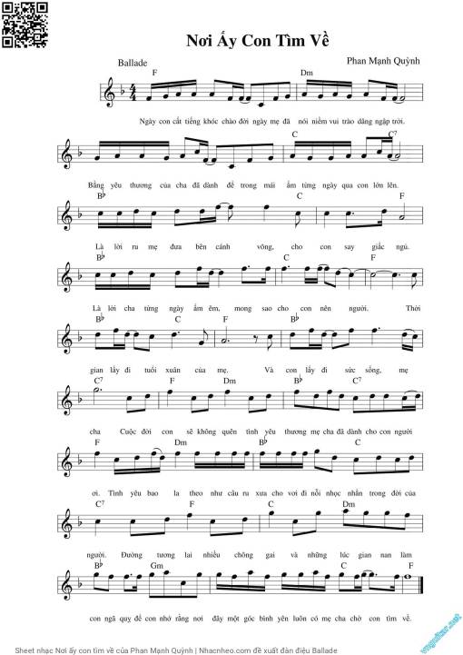 Sheet PDF of Nơi ấy con tìm về