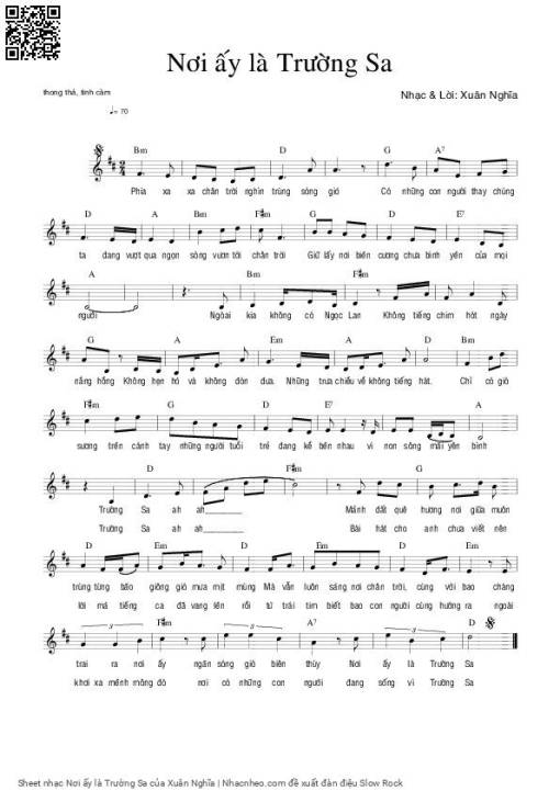 Sheet PDF of Nơi ấy là Trường Sa