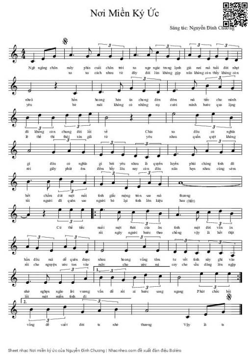 Sheet PDF of Nơi miền ký ức