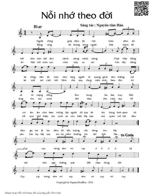 Sheet PDF of Nỗi nhớ theo đời