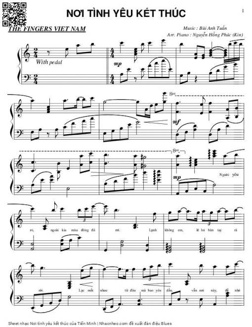 Sheet PDF of Nơi tình yêu kết thúc