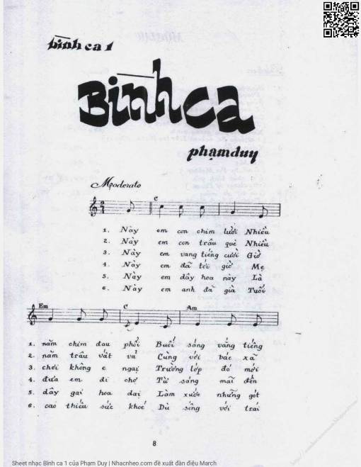 Bình ca 1 - Phạm Duy