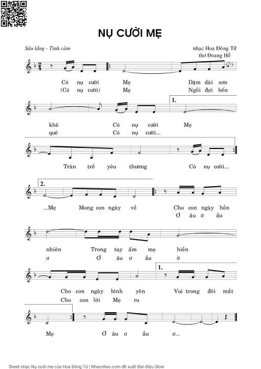 Sheet PDF of Nụ cười mẹ