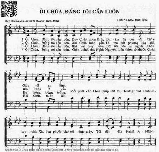 Sheet PDF of Ôi Chúa, Đấng tôi cần luôn