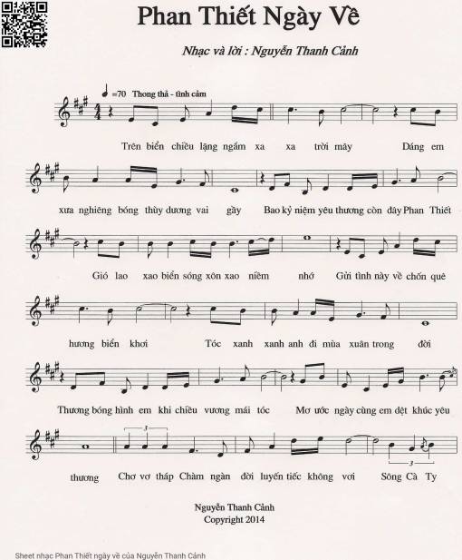 Sheet PDF of Phan Thiết ngày về