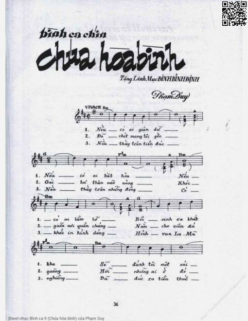 Sheet PDF of Bình ca 9 (Chúa hòa bình)