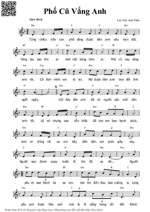 Sheet PDF of Phố cũ vắng anh