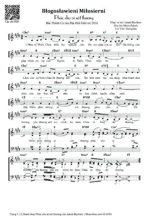 Sheet PDF of Phúc cho ai xót thương