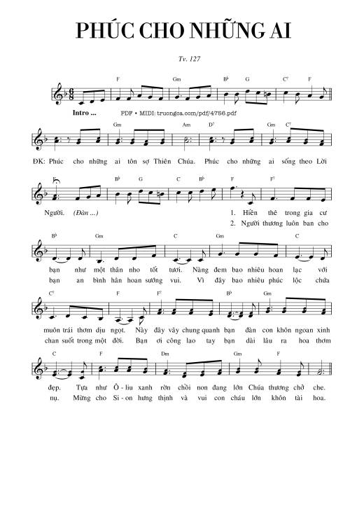 Sheet PDF of Phúc cho những ai