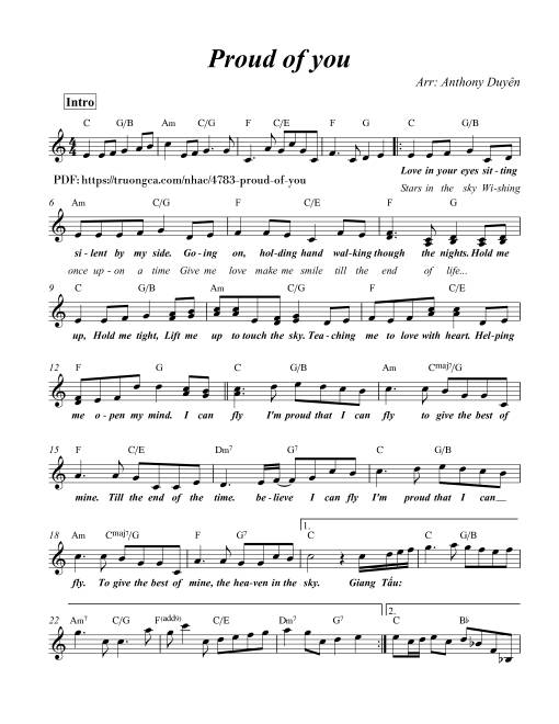Proud of you - Nhạc Ngoại