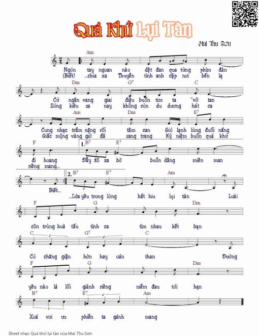 Sheet PDF of Quá khứ lụi tàn