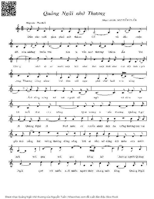 Sheet PDF of Quảng Ngãi nhớ thương