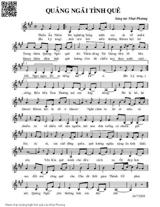 Sheet PDF of Quảng Ngãi tình quê