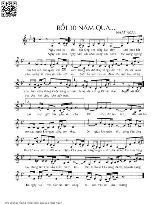 Sheet PDF of Rồi ba mươi năm qua