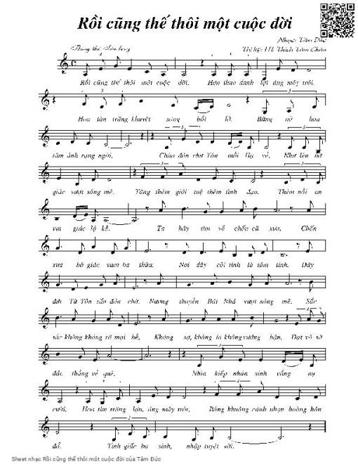 Sheet PDF of Rồi cũng thế thôi một cuộc đời