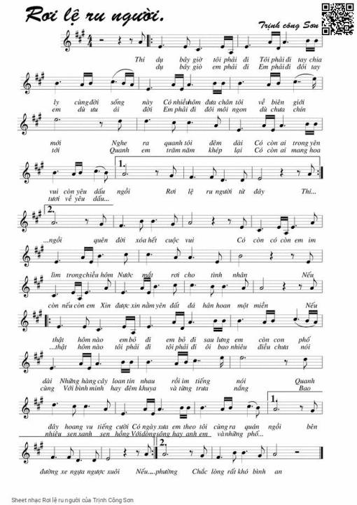 Sheet PDF of Rơi lệ ru người