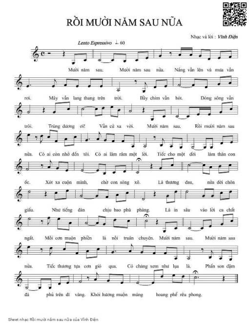 Sheet PDF of Rồi mười năm sau nữa