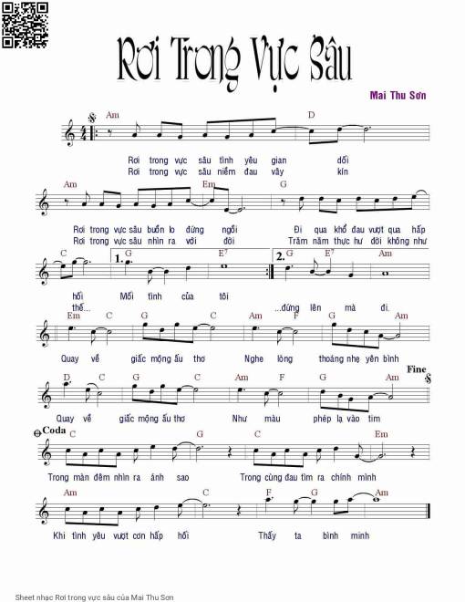 Sheet PDF of Rơi trong vực sâu