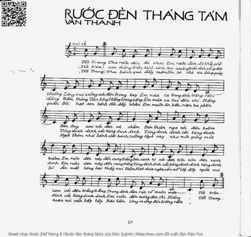 Sheet PDF of Rước đèn tháng 8 (Rước đèn tháng tám)