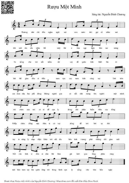 Sheet PDF of Rượu một mình